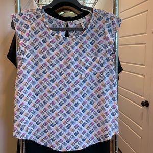 Joie Shoe Pattern Silky Top